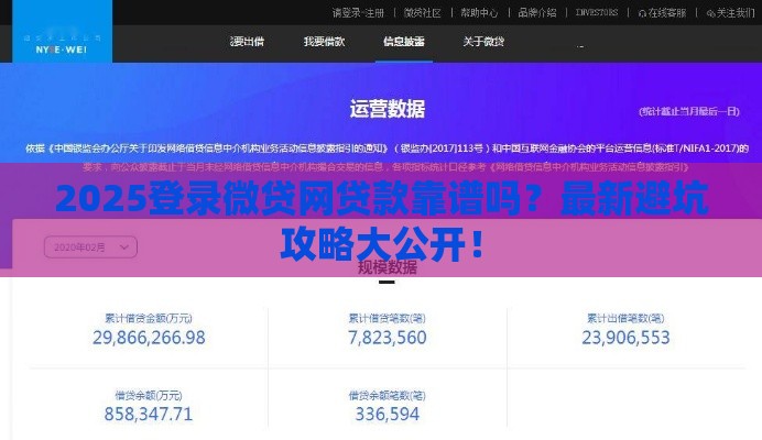 2025登录微贷网贷款靠谱吗？最新避坑攻略大公开！
