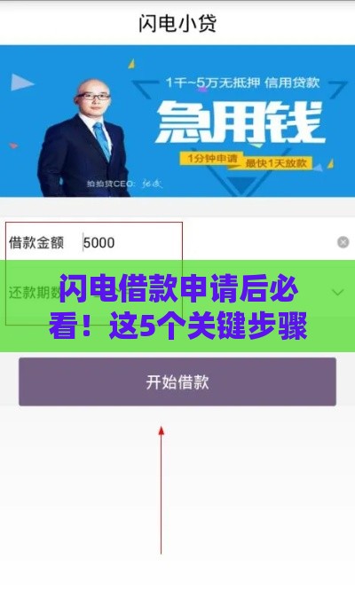 闪电借款申请后必看！这5个关键步骤助你快速到账