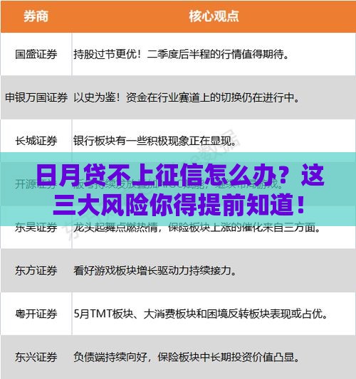 日月贷不上征信怎么办？这三大风险你得提前知道！
