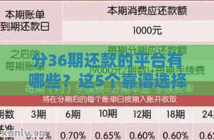 分36期还款的平台有哪些？这5个靠谱选择帮你减负