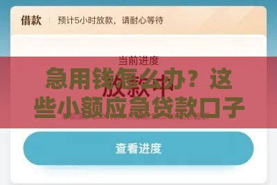 急用钱怎么办？这些小额应急贷款口子靠谱又快速到账！