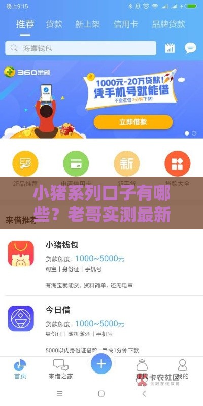 小猪系列口子有哪些？老哥实测最新贷款攻略+避坑指南