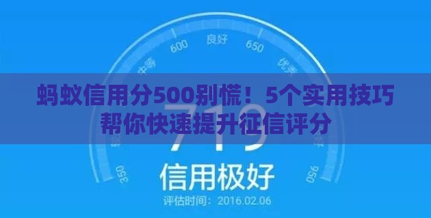蚂蚁信用分500别慌！5个实用技巧帮你快速提升征信评分