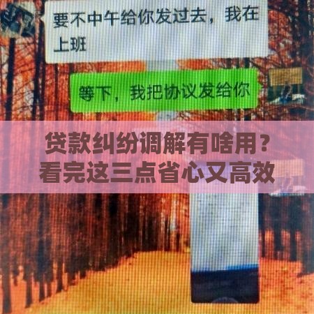 贷款纠纷调解有啥用？看完这三点省心又高效