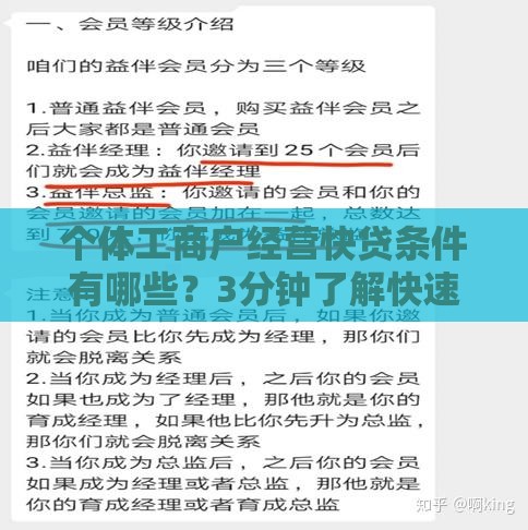 个体工商户经营快贷条件有哪些？3分钟了解快速下款技巧！