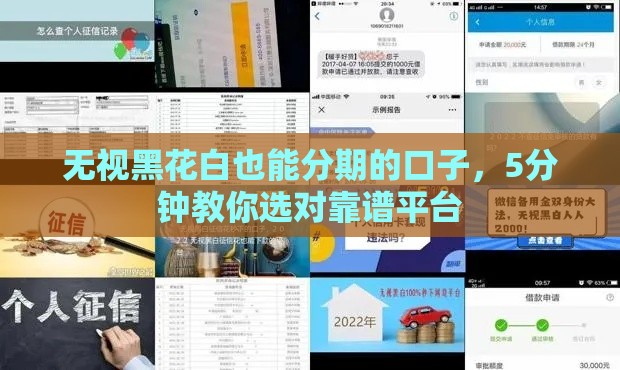 无视黑花白也能分期的口子，5分钟教你选对靠谱平台