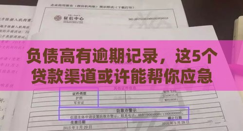 负债高有逾期记录，这5个贷款渠道或许能帮你应急
