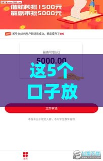 这5个口子放款快、门槛低