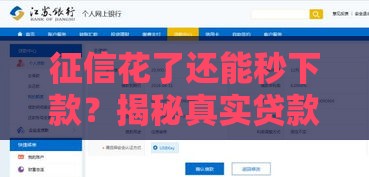 征信花了还能秒下款？揭秘真实贷款内幕！