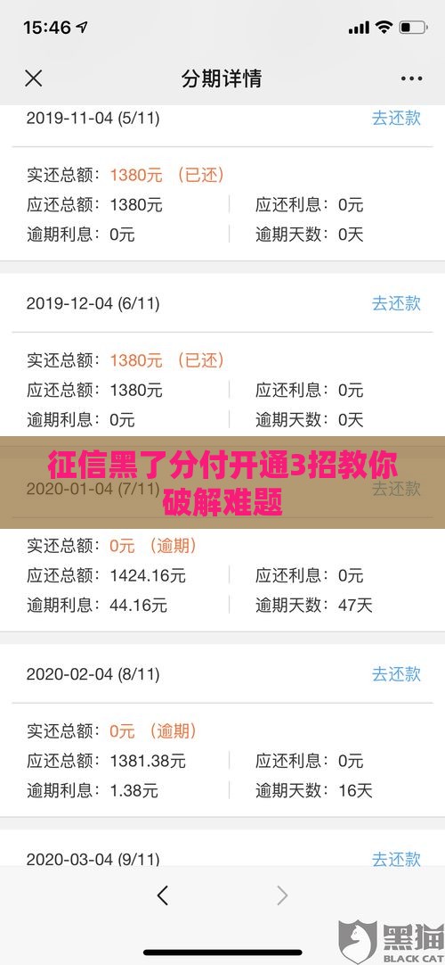 征信黑了分付开通3招教你破解难题
