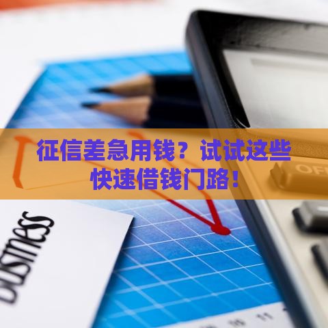 征信差急用钱？试试这些快速借钱门路！