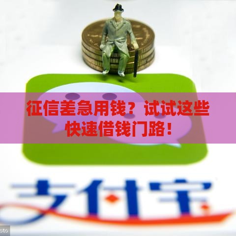 征信差急用钱？试试这些快速借钱门路！
