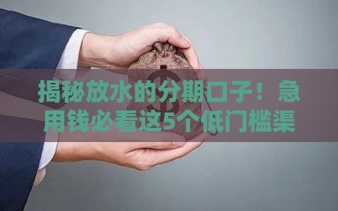 揭秘放水的分期口子！急用钱必看这5个低门槛渠道