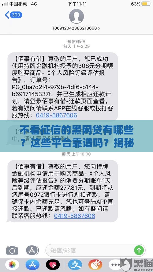 不看征信的黑网贷有哪些？这些平台靠谱吗？揭秘风险与真相！