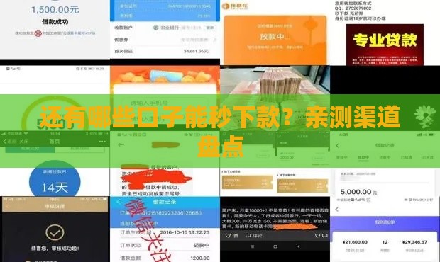 还有哪些口子能秒下款？亲测渠道盘点