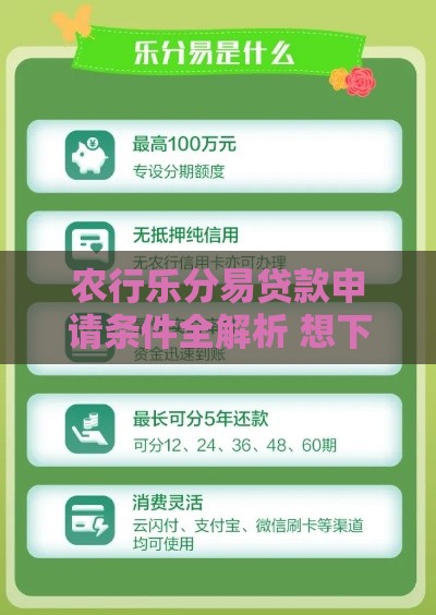 农行乐分易贷款申请条件全解析 想下款先看这6点！