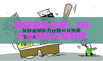借钱应急必看！3种合法贷款方案教你快速解决资金难题