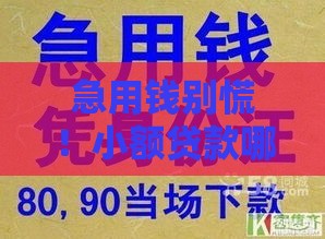 急用钱别慌！小额贷款哪个口子最好下？真实测评+避坑指南