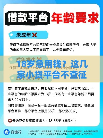 18岁急用钱？这几家小贷平台不查征信也能下款！
