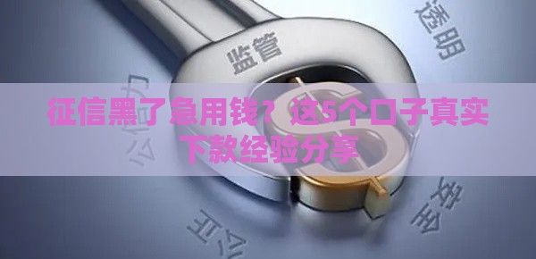 征信黑了急用钱？这5个口子真实下款经验分享