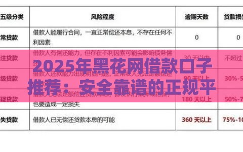 2025年黑花网借款口子推荐：安全靠谱的正规平台有哪些？