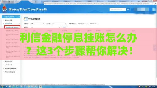 利信金融停息挂账怎么办？这3个步骤帮你解决！
