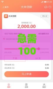 急需1000到5000小额贷款？手把手教你快速申请攻略！