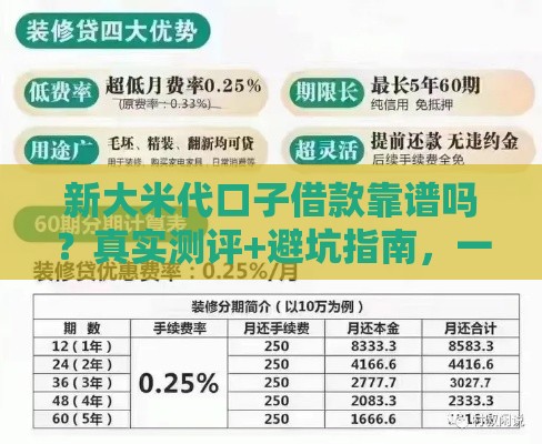 新大米代口子借款靠谱吗？真实测评+避坑指南，一文看懂！