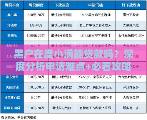 黑户在度小满能贷款吗？深度分析申请难点+必看攻略！