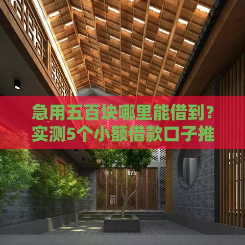 急用五百块哪里能借到？实测5个小额借款口子推荐