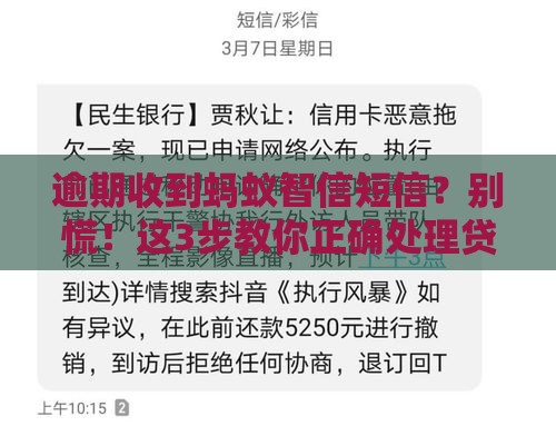 逾期收到蚂蚁智信短信？别慌！这3步教你正确处理贷款问题