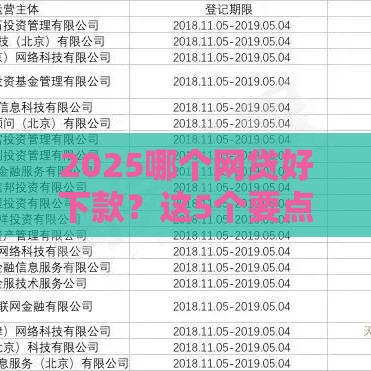 2025哪个网贷好下款？这5个要点新手必须看！