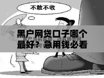 黑户网贷口子哪个最好？急用钱必看真实经验分享