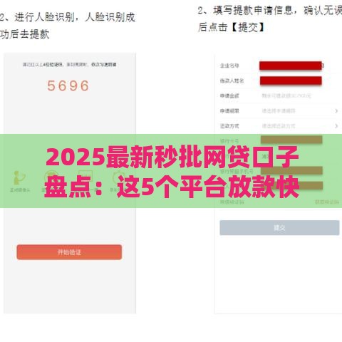 2025最新秒批网贷口子盘点：这5个平台放款快、门槛低、