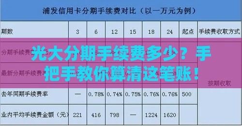 光大分期手续费多少？手把手教你算清这笔账！
