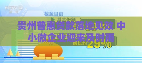 贵州普惠贷款落地见效 中小微企业迎来及时雨