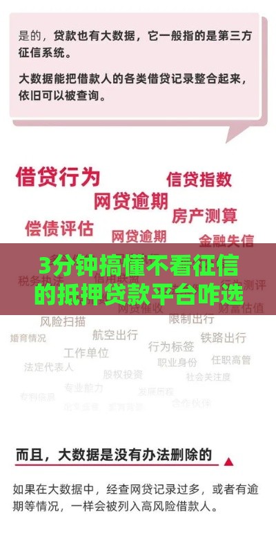 3分钟搞懂不看征信的抵押贷款平台咋选