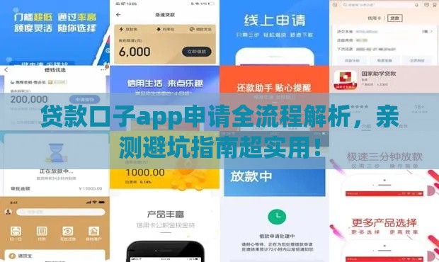 贷款口子app申请全流程解析，亲测避坑指南超实用！