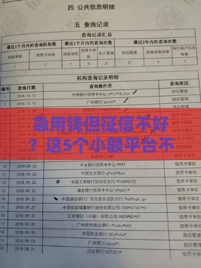 急用钱但征信不好？这5个小额平台不用查征信也能借到款！