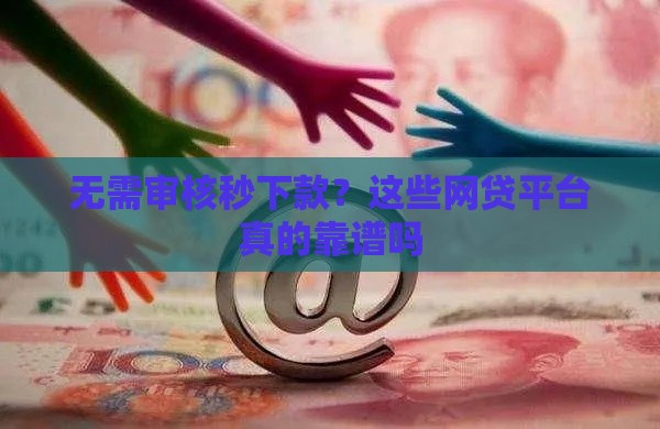 无需审核秒下款？这些网贷平台真的靠谱吗