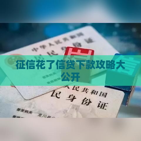 征信花了信贷下款攻略大公开