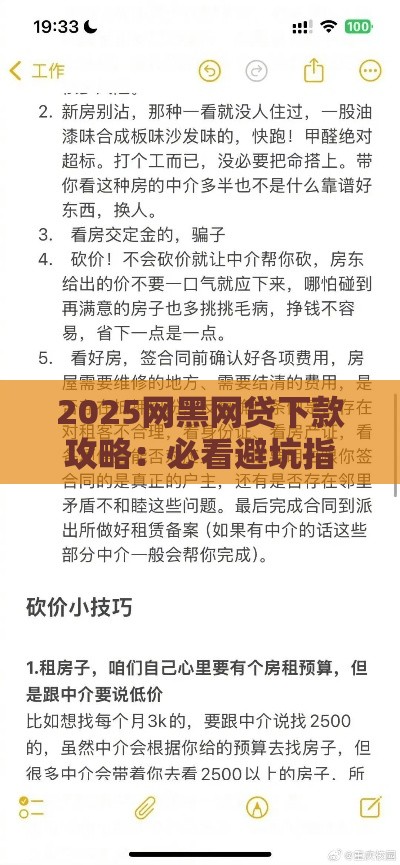 2025网黑网贷下款攻略：必看避坑指南与技巧