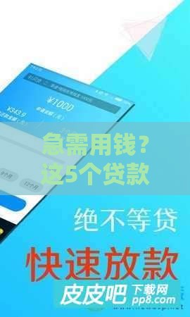 急需用钱？这5个贷款APP额度高又好借！试试这些靠谱平台