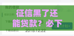 征信黑了还能贷款？必下款的口子真的存在吗？