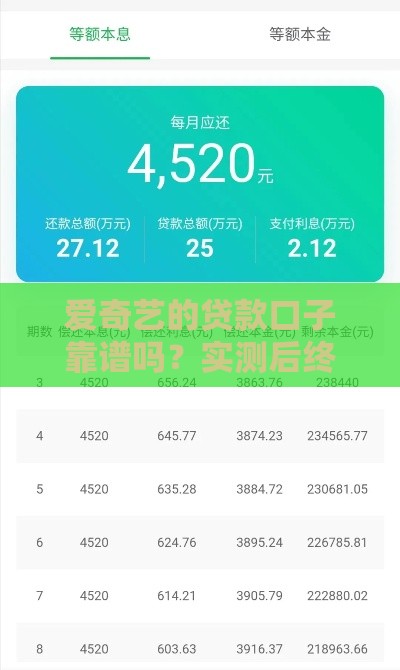 爱奇艺的贷款口子靠谱吗？实测后终于明白了！