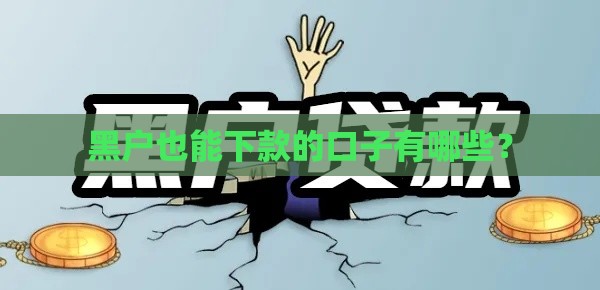 黑户也能下款的口子有哪些？