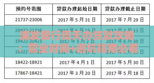 浦发银行周天办贷款攻略：营业时间+避坑指南必看