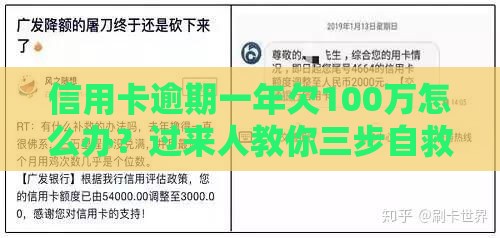 信用卡逾期一年欠100万怎么办？过来人教你三步自救法！