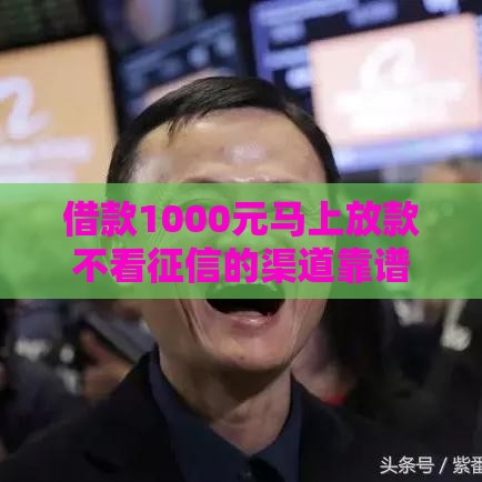 借款1000元马上放款不看征信的渠道靠谱吗？