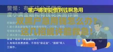 双黑户急用钱怎么办？这几招或许能救急！